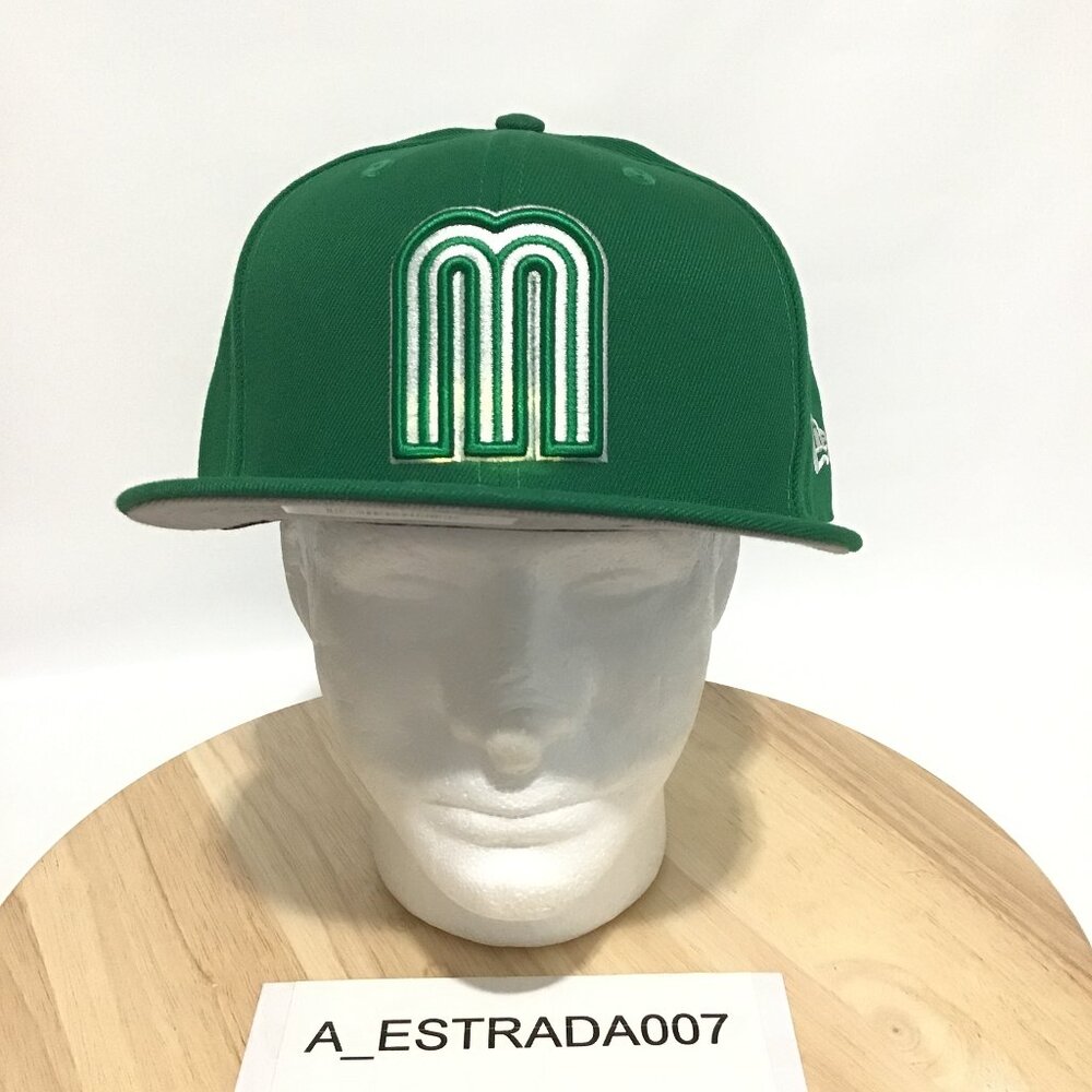 Mexico World Baseball Classic Hat Re-Dub Green White New Era 59Fifty Size 7 5/8
